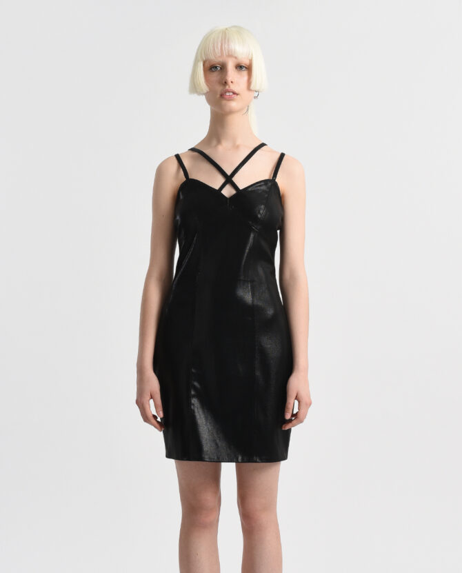 LEATHER BLACK DRESS