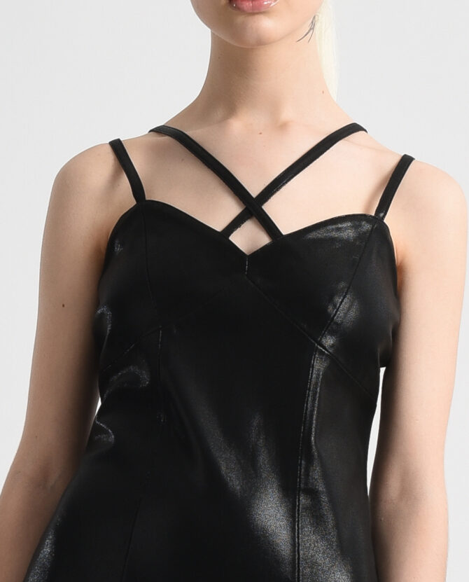LEATHER BLACK DRESS - Image 4