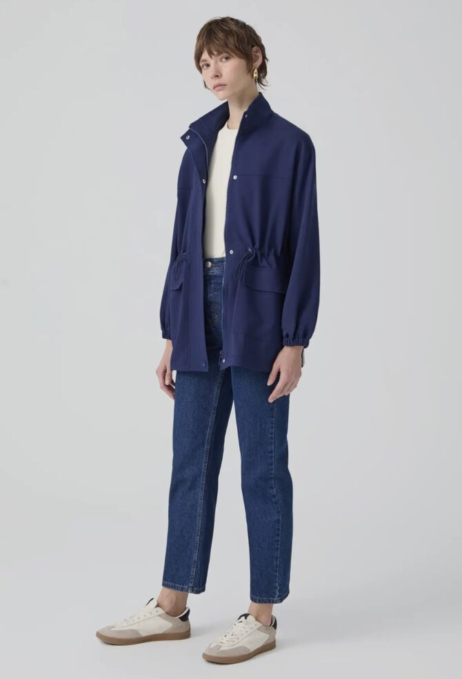 High Collar Crepe Jacket - Image 3