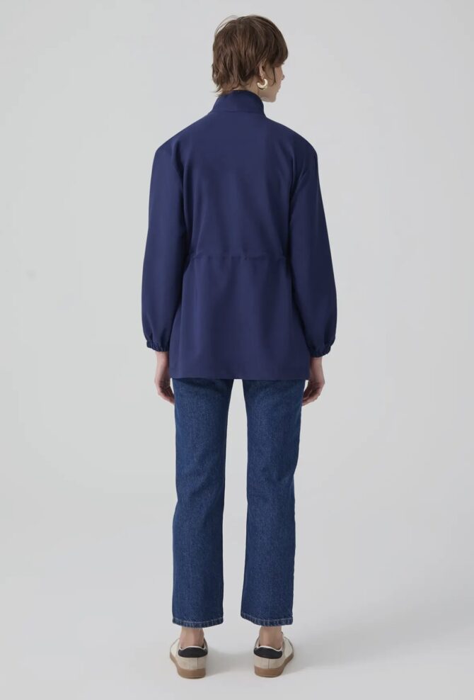 High Collar Crepe Jacket - Image 2