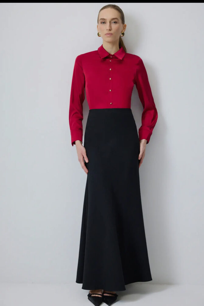 Satin Snap-Front Shirt with Built-in Gripper Detail - Image 2